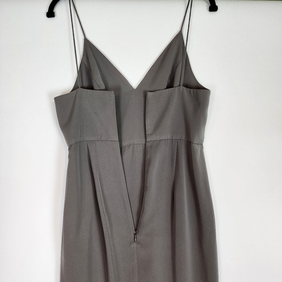 Shona Joy Stellar Drape Dress Charcoal Grey Spaghetti Strap Sweetheart Neck sz 4 - Picture 7 of 14